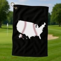 US Map American Baseball Golf Towel thumb 1