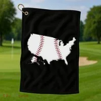 US Map American Baseball Golf Towel thumb 1