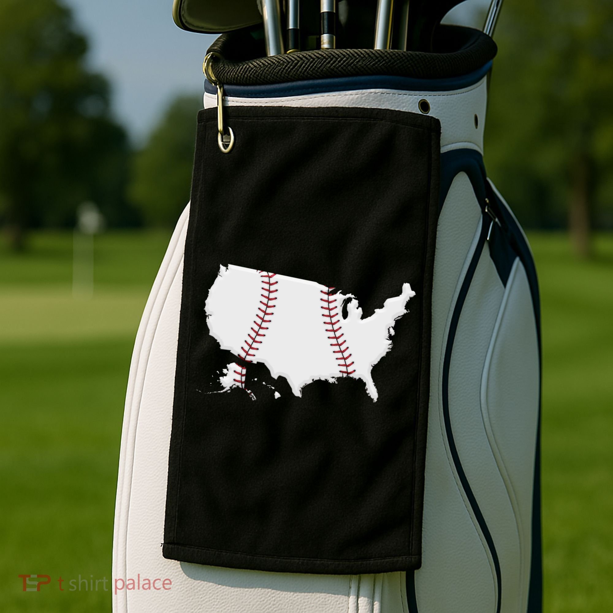 US Map American Baseball Golf Towel