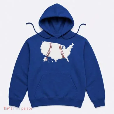 US Map American Baseball Hoodie