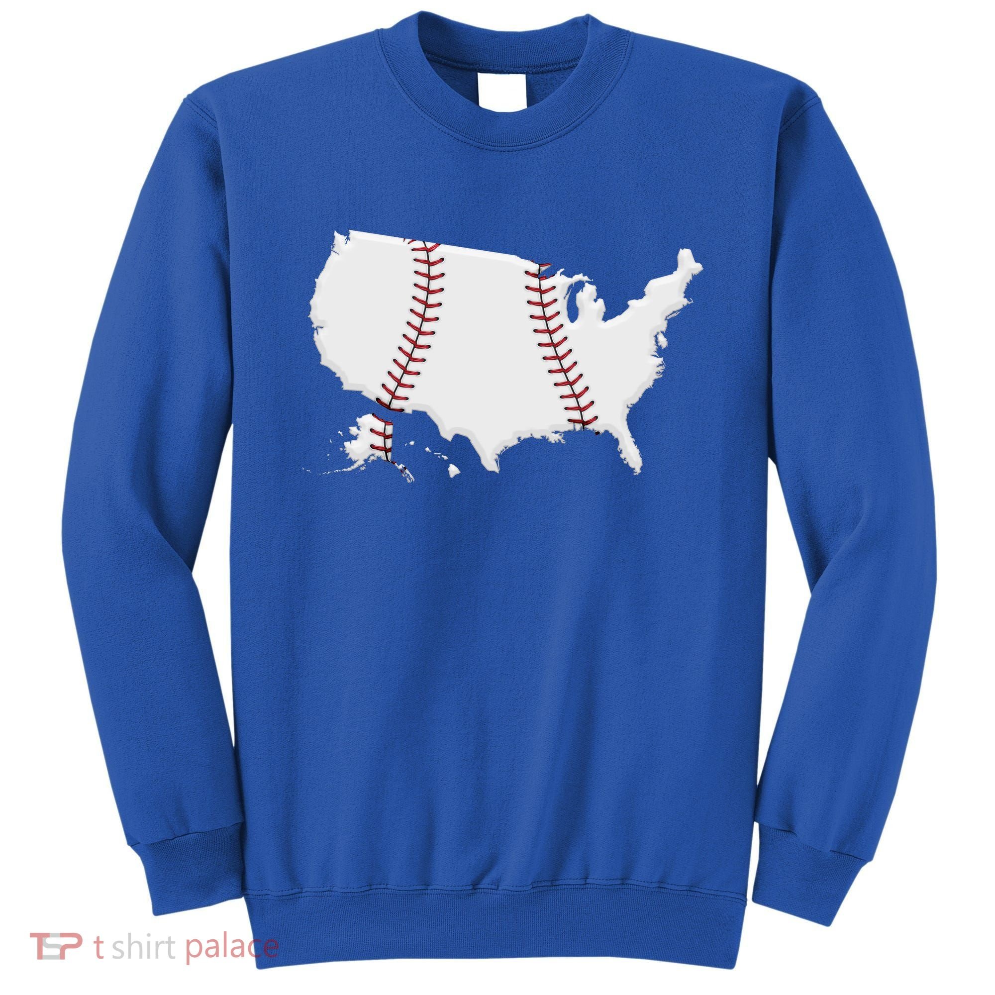 US Map American Baseball Sweatshirt