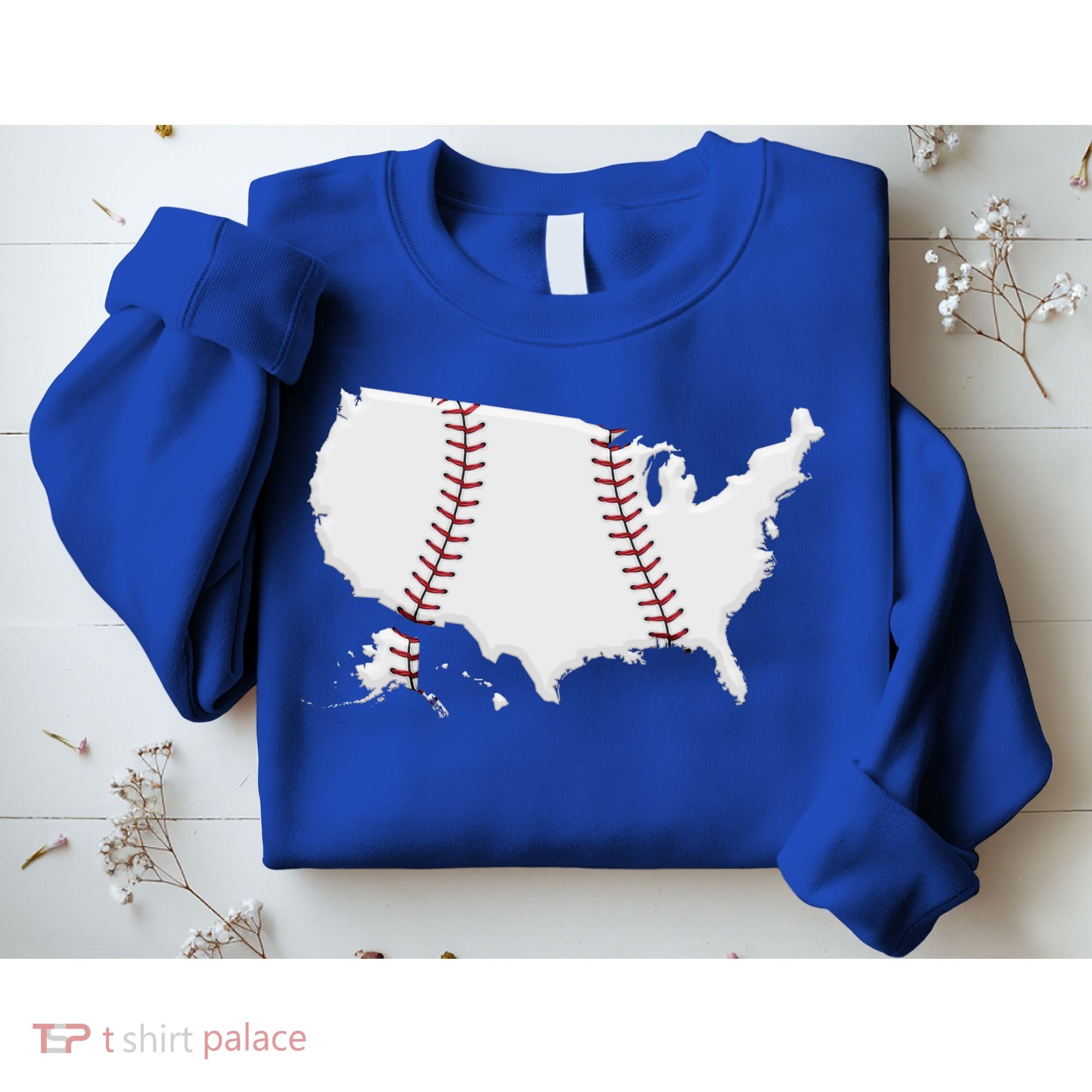 US Map American Baseball Sweatshirt