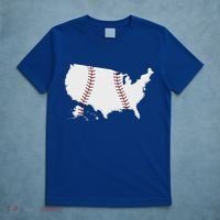 US Map American Baseball T-Shirt thumb 5