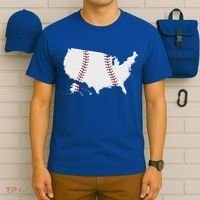 US Map American Baseball T-Shirt thumb 6