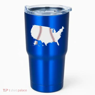 US Map American Baseball Tumbler