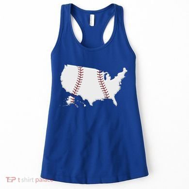 US Map American Baseball Women's Tank Top