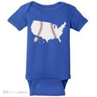 US Map American Baseball Baby Bodysuit thumb 0