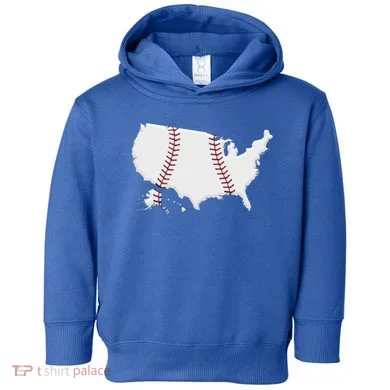 US Map American Baseball Toddler Hoodie