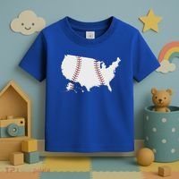 US Map American Baseball Toddler T-Shirt thumb 3