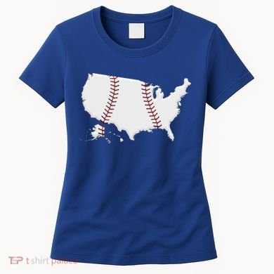 US Map American Baseball Women's T-Shirt