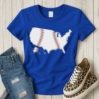 US Map American Baseball Women's T-Shirt thumb 3