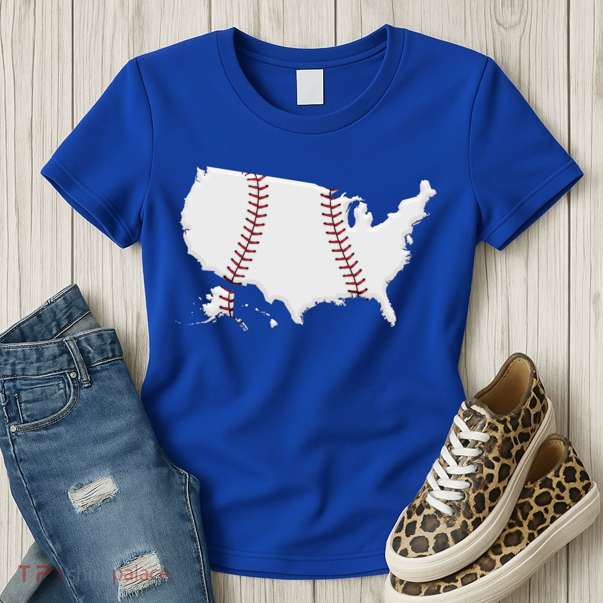 US Map American Baseball Women's T-Shirt
