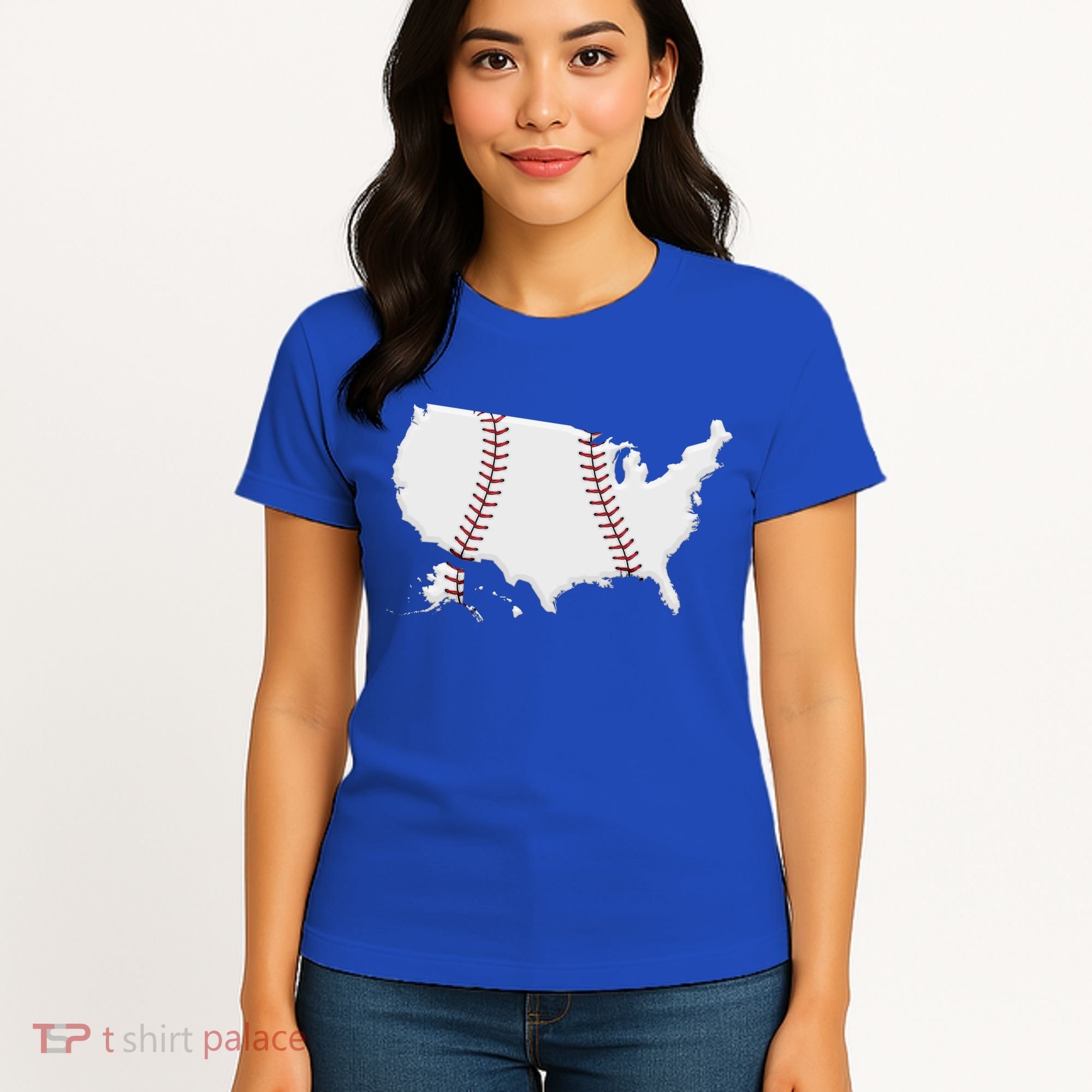 US Map American Baseball Women's T-Shirt