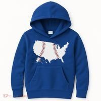 US Map American Baseball Kids Hoodie thumb 0