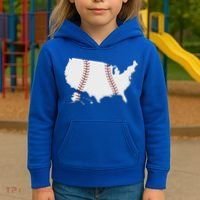 US Map American Baseball Kids Hoodie thumb 3