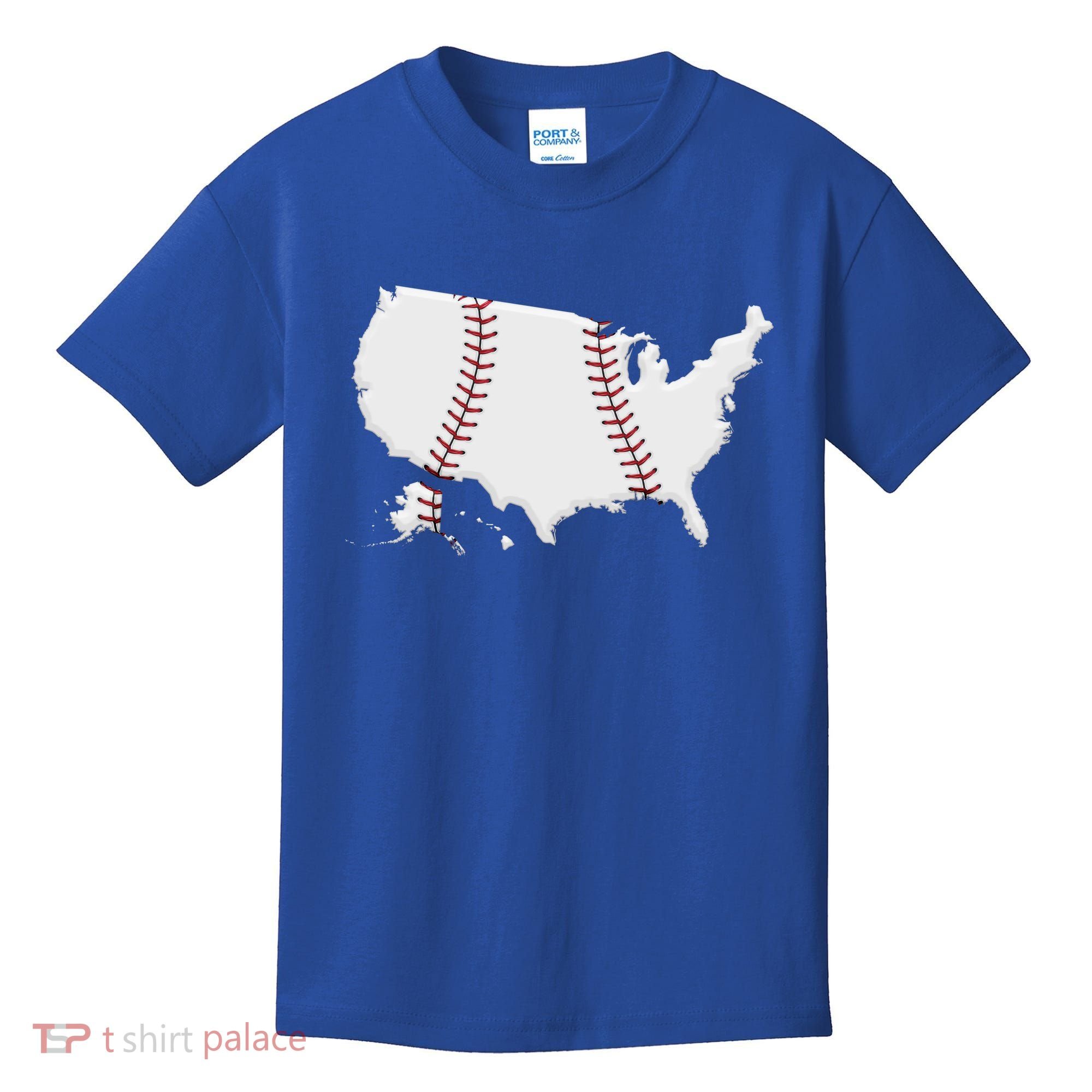 US Map American Baseball Kids T-Shirt