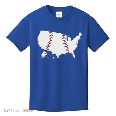 US Map American Baseball Kids T-Shirt