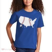 US Map American Baseball Kids T-Shirt thumb 2