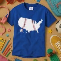 US Map American Baseball Kids T-Shirt thumb 3