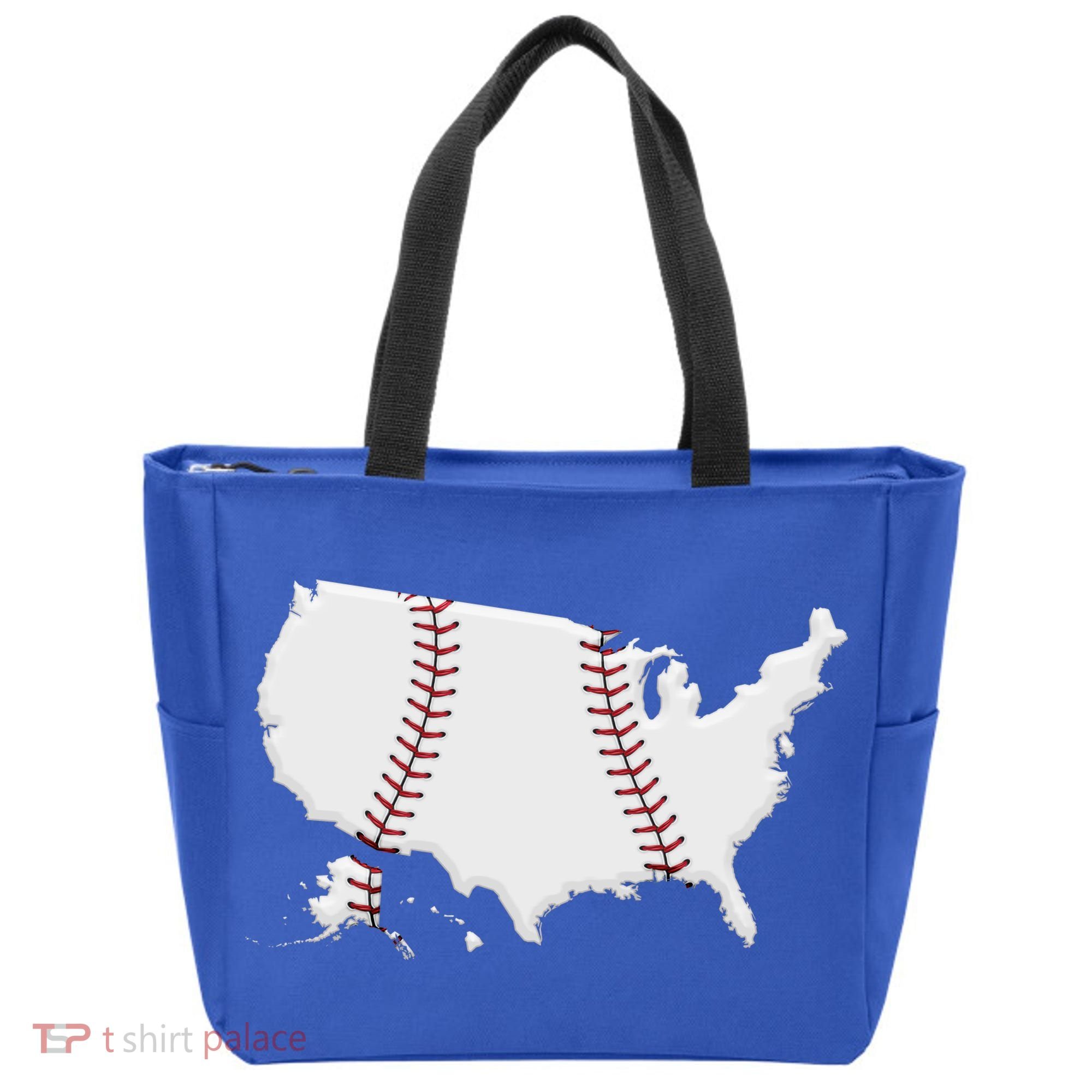US Map American Baseball Tote Bag