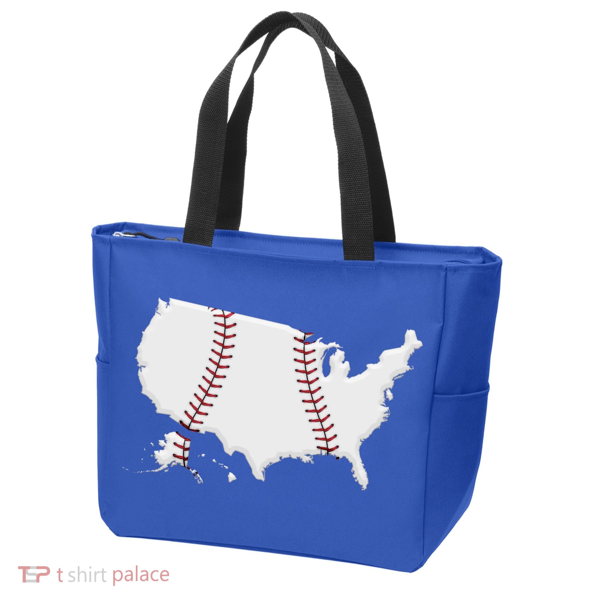 US Map American Baseball Tote Bag