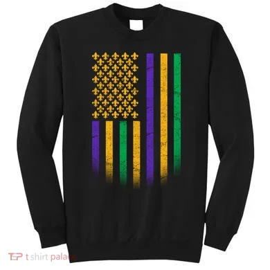 US Mardi Gras Flag Celebration Sweatshirt