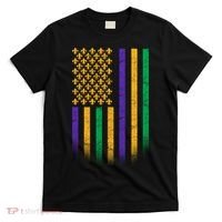 US Mardi Gras Flag Celebration T-Shirt thumb 0