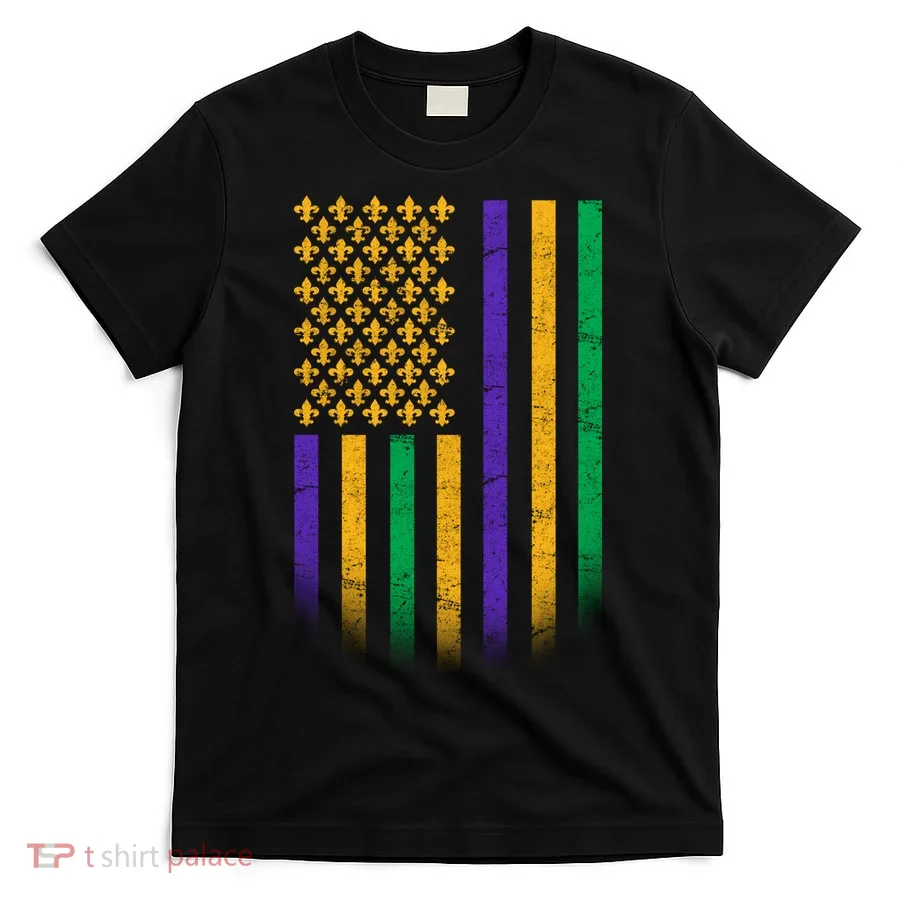 US Mardi Gras Flag Celebration T-Shirt