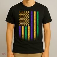 US Mardi Gras Flag Celebration T-Shirt thumb 3