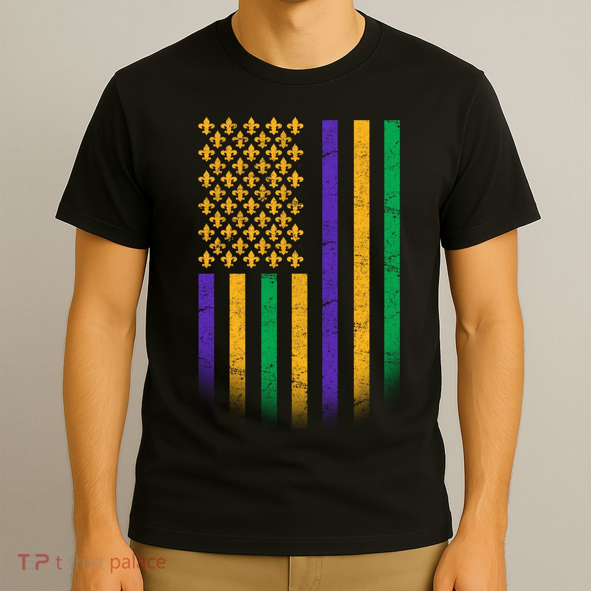 US Mardi Gras Flag Celebration T-Shirt