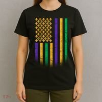 US Mardi Gras Flag Celebration T-Shirt thumb 4