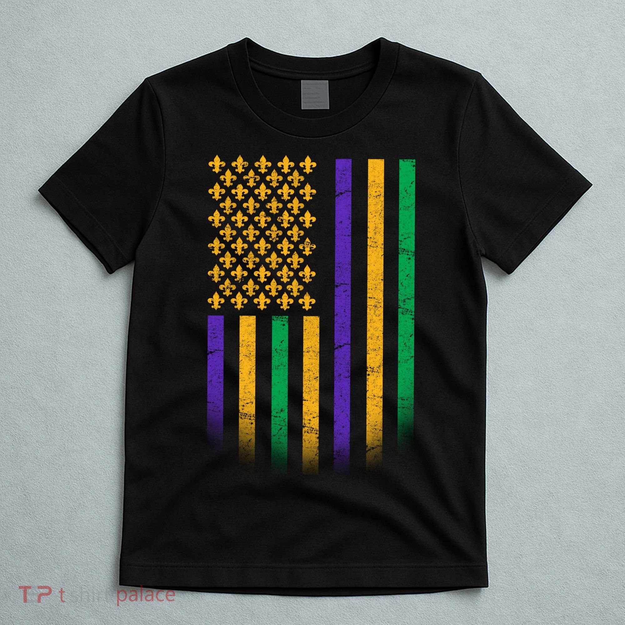 US Mardi Gras Flag Celebration T-Shirt