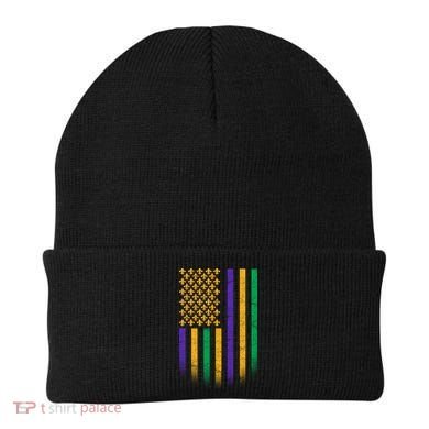US Mardi Gras Flag Celebration Beanie