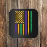 US Mardi Gras Flag Celebration Coaster thumb 0