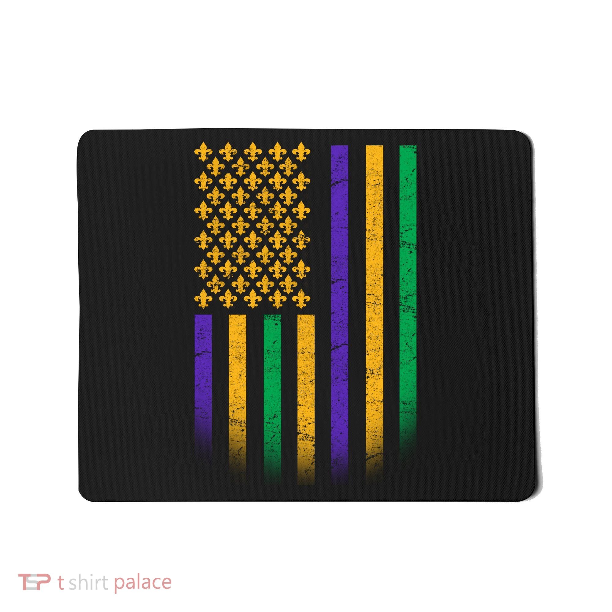 US Mardi Gras Flag Celebration Mousepad