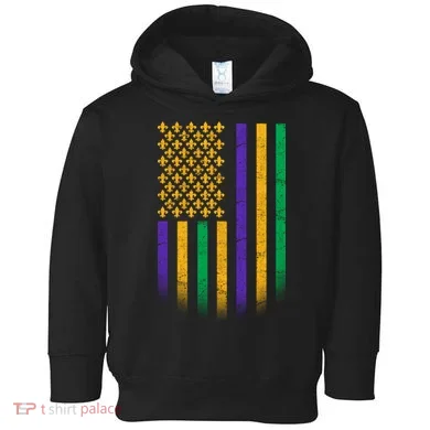 US Mardi Gras Flag Celebration Toddler Hoodie