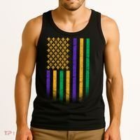 US Mardi Gras Flag Celebration Tank Top thumb 3