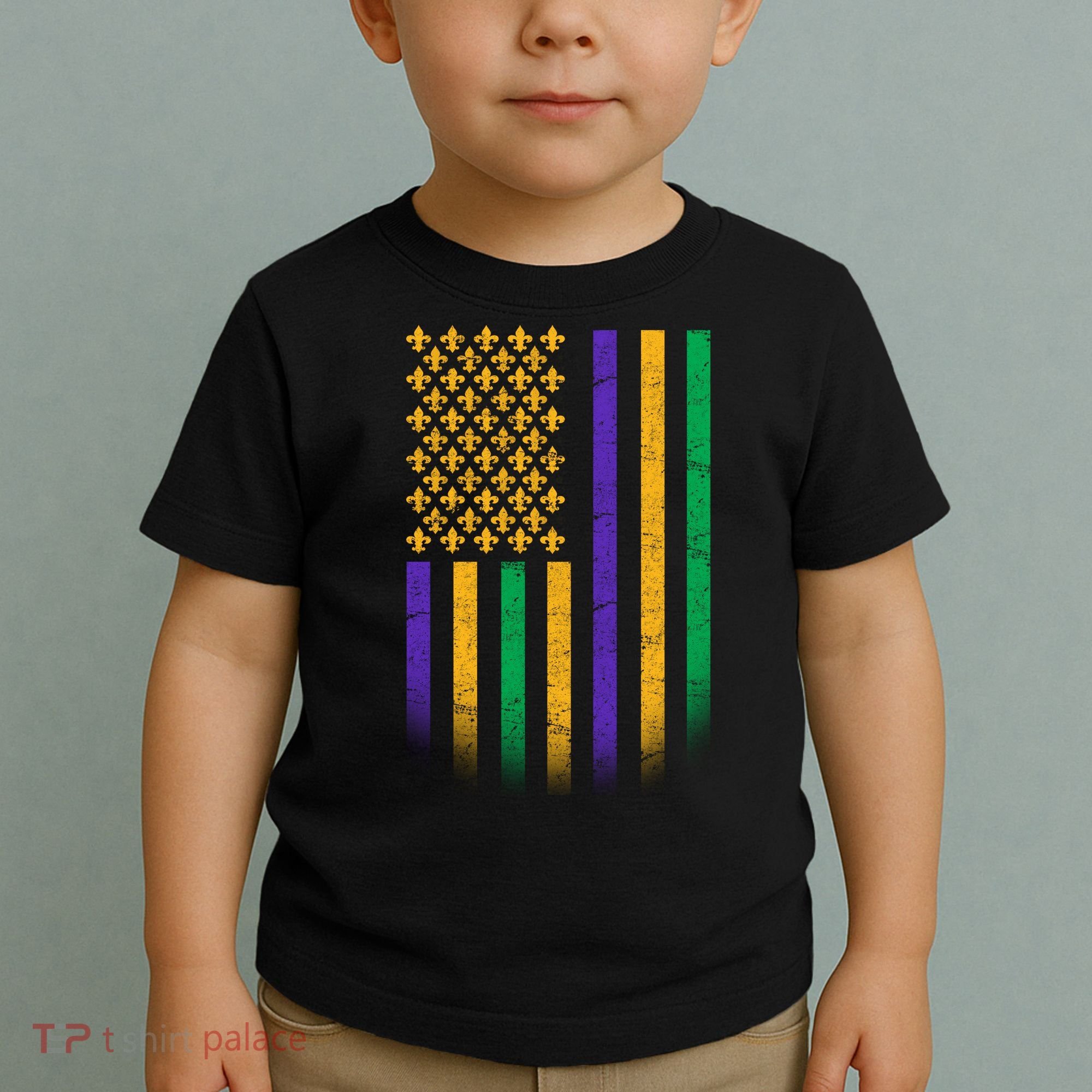 US Mardi Gras Flag Celebration Toddler T-Shirt