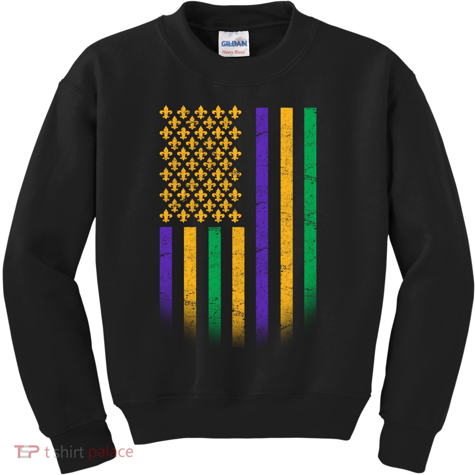 US Mardi Gras Flag Celebration Kids Sweatshirt