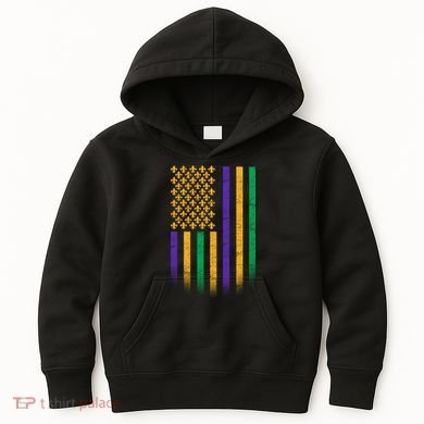 US Mardi Gras Flag Celebration Kids Hoodie