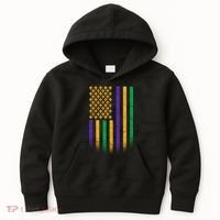US Mardi Gras Flag Celebration Kids Hoodie thumb 0
