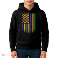 US Mardi Gras Flag Celebration Kids Hoodie thumb 4