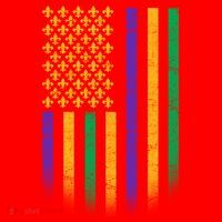 US Mardi Gras Flag Celebration Santa Hat thumb 1