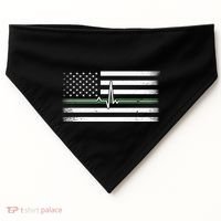 US Military Thin Line Flag USA-Made Doggie Bandana thumb 0
