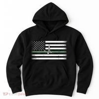 US Military Thin Line Flag Hoodie thumb 0