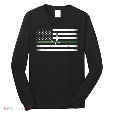US Military Thin Line Flag Long Sleeve Shirt