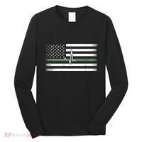 US Military Thin Line Flag Long Sleeve Shirt thumb 0