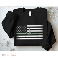 US Military Thin Line Flag Sweatshirt thumb 2