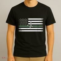 US Military Thin Line Flag T-Shirt thumb 3