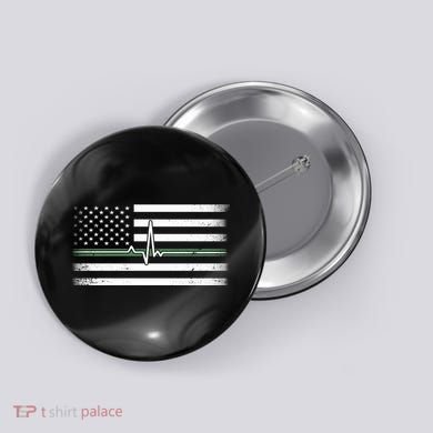 US Military Thin Line Flag Button